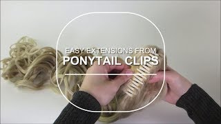 Tutorial Easy Extensions from Ponytail Clips [upl. by Enajiram224]