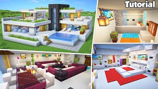 Minecraft Modern House 49 Interior Tutorial  How to Build  💡Material List in Description [upl. by Alemrac]