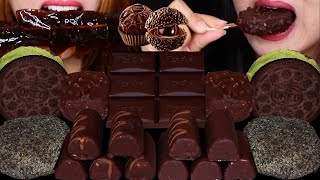 ASMR ONLY DARK CHOCOLATE DESSERTS MINI DOVE ICE CREAM BAR DAIFUKU MOCHI FERRERO OREO ICE CREAM먹방 [upl. by Notkcorb455]