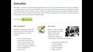 DokuWiki Document Wiki Application  Part 1 [upl. by Nolyat]