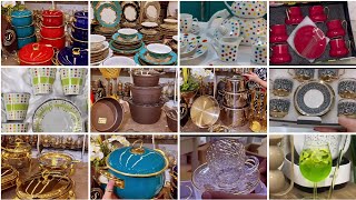 Iraq crockery collection part 20 cookware set Teacups design fancy dishes Non stick crockery vlog [upl. by Sinnal]