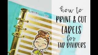 How to Print amp Cut Labels for Your Tab Dividers [upl. by Nek]