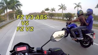 2019 FZ V3 ABS vs FZ V2 Ride and Review  Big Bang Biker  Which is best [upl. by Chilcote]