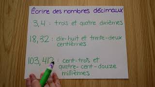 Mathématique  écrire des nombres décimaux 2 [upl. by Adahsar]