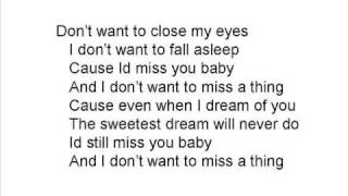 Aerosmith I Dont Wanna Miss a Thing Lyrics [upl. by Nohtanhoj740]