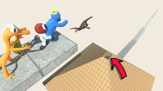 Jump into Pyramid Trap  Escape from Rainbow Friends  Animal Revolt Battle Simulator [upl. by Howes]