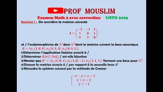 Les matrices 2 Exercice avec correction [upl. by Sivad137]