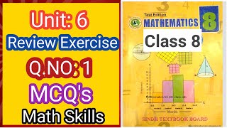 Maths Class 8  Unit 6  Review Exercise  MCQs Q 1  Sindh Textbook board [upl. by Eiram]