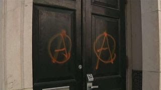 Antifa attacks GOP headquarters in NYC [upl. by Ammej922]