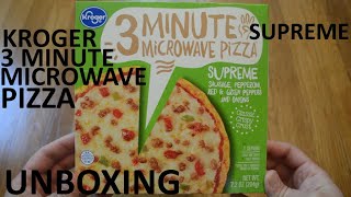 Unboxing Kroger 3 Minute Microwave Supreme Pizza [upl. by Mcconaghy932]