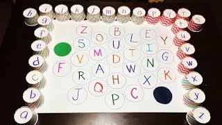 ABC matching game with letter cups  ABC Phonics and ABC song [upl. by Haroved]