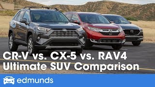 Honda CRV vs Mazda CX5 vs Toyota RAV4 2019 Compact SUV Comparison Test [upl. by Ylas]