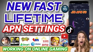 LIFETIME APN SETTINGS 2024 GOOD FOR DITO TNTSMART GLOBETM amp ONLINE GAMING Lakas Parang Naka WiFi [upl. by Aivalf]