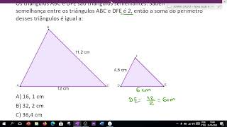 Semelhança de triângulos Razão de semelhança e perímetro [upl. by Halland781]