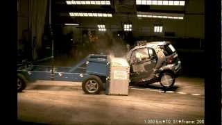 Smart Car Fortwo  2011  35 Overlap Oblique Crash Test  NHTSA  CrashNet1 [upl. by Baron]