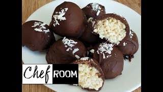 Trufas de Coco con Chocolate  Bombones Faciles [upl. by Milewski]