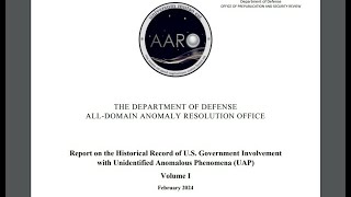 Rapporto documentazione storica governo USA e UAP  Vol I Feb 2024 [upl. by Gmur]