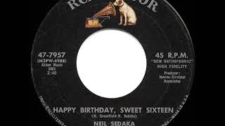 1961 HITS ARCHIVE Happy Birthday Sweet Sixteen  Neil Sedaka [upl. by Onfroi580]