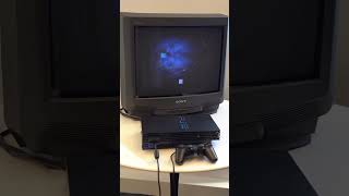 PS2 FAT SCPH39001 ASMR with God Of War Game  Sony Trinition CRT TV retro gaming ps2 shorts [upl. by Swayne416]