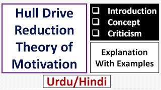 Hull Drive Reduction Theory of MotivationUrduHindi [upl. by Ahsieat559]