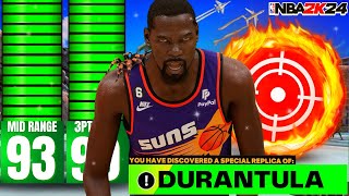 93 MID  90 3PT  90 DUNK KEVIN DURANT BUILD BROKE NBA 2K24 BEST BIGMAN BUILD IN NBA2K24 [upl. by Einiffit]