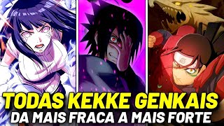 TODAS AS KEKKEI GENKAIS DE NARUTO E BORUTO RANQUEADAS E EXPLICADAS [upl. by Enyad745]