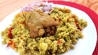 Aprende a preparar arroz con pollo peruano • Receta casera • Peruvian food  BUENAZO [upl. by Ataymik]