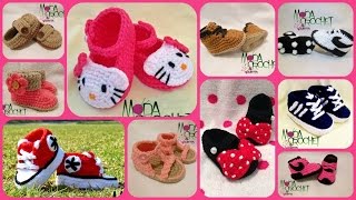 ZAPATITOS TEJIDOS A CROCHET PARA BEBE [upl. by Nilpik]