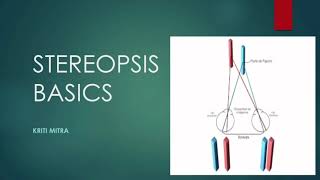 BASICS OF STEREOPSIS  Lecture by Kriti Mitra [upl. by Livvi63]