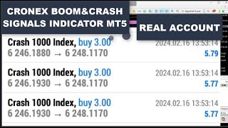 Cronex Indıcator BoomampCrash Signals MT5 Real Deriv Account Free Download [upl. by Hsital972]