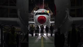 Swiss Airlines at Christmas 🇨🇭🎄🎅  FlySWISS  christmas aviation snow flying pilot avgeeks [upl. by Erbma]