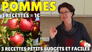 🍎 3 RECETTES AUX POMMES POUR 1 € PAR PERSONNE  Dessert ou gateau facile et économique 😋 [upl. by Bigg]