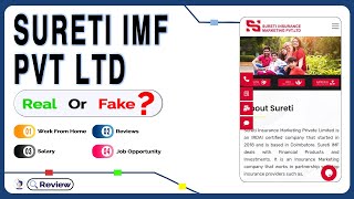 Sureti Imf Pvt Ltd Job  Real Or Fake  Salary  Work From Home  Review [upl. by Gorey694]