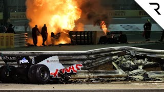 How Grosjean survived fireball Bahrain F1 crash that split his car in two [upl. by Tito637]