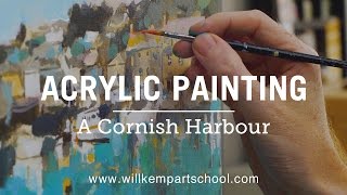 Acrylic Painting Beginners Seascape Tutorial HD [upl. by Yttel]