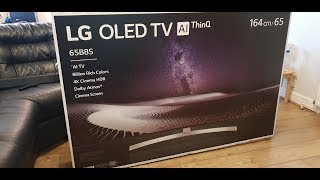 LG OLED65B8SLC Unboxing and setup with Retail Demo OLED65B [upl. by Bekaj]