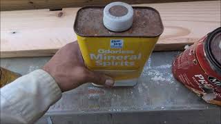 Prepping Wood with Odorless Mineral Spirits Wood Surface Cleaner PreConditioner for Wood Stains [upl. by Asille570]