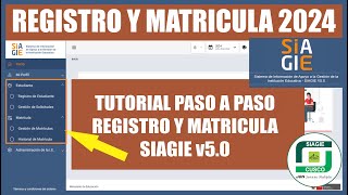 Siagie v50  Registro y Matricula de Estudiantes  TUTORIAL BIEN EXPLICADO [upl. by Lagasse]