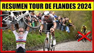 RESUMEN TOUR DE FLANDES 2024 MATHIEU VAN DER POEL ¡BRUTAL EXHIBICION [upl. by Brittain]