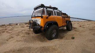 A relaxing RC trail creek and beach run in my Cross RC JT4  JeeP FC170 [upl. by Inah]