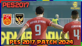 PES 2017  CHINA VS INDONESIA  WORLD CUP 2026 QUALIFIER  PES 2017 PATCH SEASON 2024 RZ PATCH [upl. by Andeee]