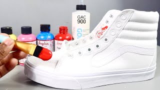 How To PAINT On FABRIC SHOES🎨👟 EASY [upl. by Nnayllek476]