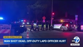 Offduty LAPD officer involved in shooting that left person dead in Ontario officials say [upl. by Lajib]