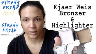 First Impressions Swatches amp Review of Kjaer Weis Highlighter amp Bronzer [upl. by Barnabe]