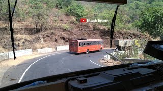 कशेडी घाटात एस्टी बस MSRTC BUS CHASING MSRTC BUS IN KASHEDI GHAT  MSRTC BUSES MAHARASHTRA [upl. by Aohk265]