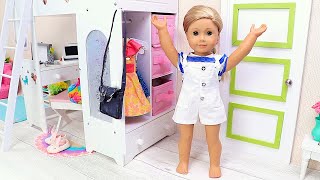 AG Doll Evening Routine with Pink Wardrobe PLAY DOLLS [upl. by Breeze968]