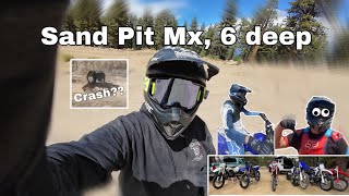 SAND PIT MX WITH THE SQUAD  CRASHES AND HILL CLIMBS [upl. by Arrak662]