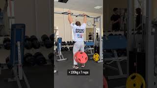 Andrey Smaev pull up 100kg x7 reps Андрей Смаев подтягивания с весом [upl. by Kisor]