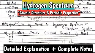 51 Hydrogen Spectrum  Chapter 12 Atom  Physics Baba 20 [upl. by Doolittle944]