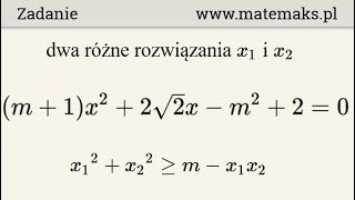 Matura rozszerzona  zadanie z parametrem [upl. by Arleta]